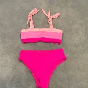 Pink and Light Pink Bikini Set